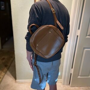 ** Brand New- Never Used ** Mini Daypack -Full Grain Leather-Made in the U.S.A.